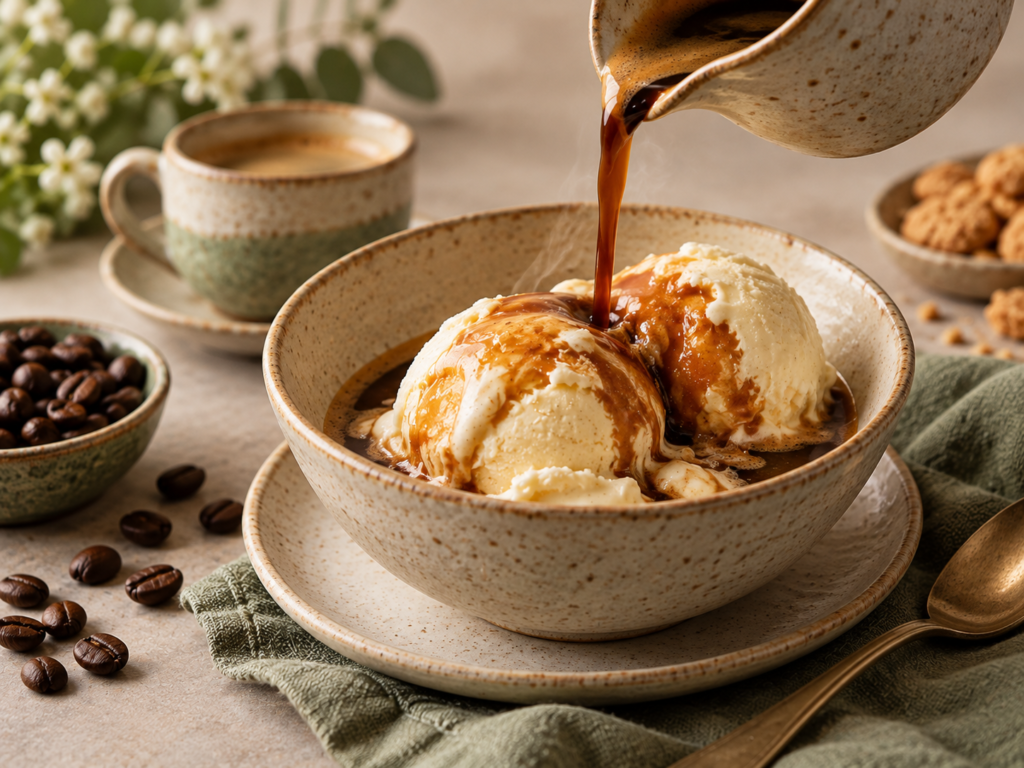 qəhvəli desert, qəhvəli şirniyyat, tiramisu, affoqato, qəhvəli dondurma, espresso braunisi, qəhvəli karamel, şokoladlı qəhvə dənələri, qəhvəli keks, yumurtalı qəhvə, evdə qəhvəli desert resepti